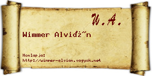 Wimmer Alvián névjegykártya
